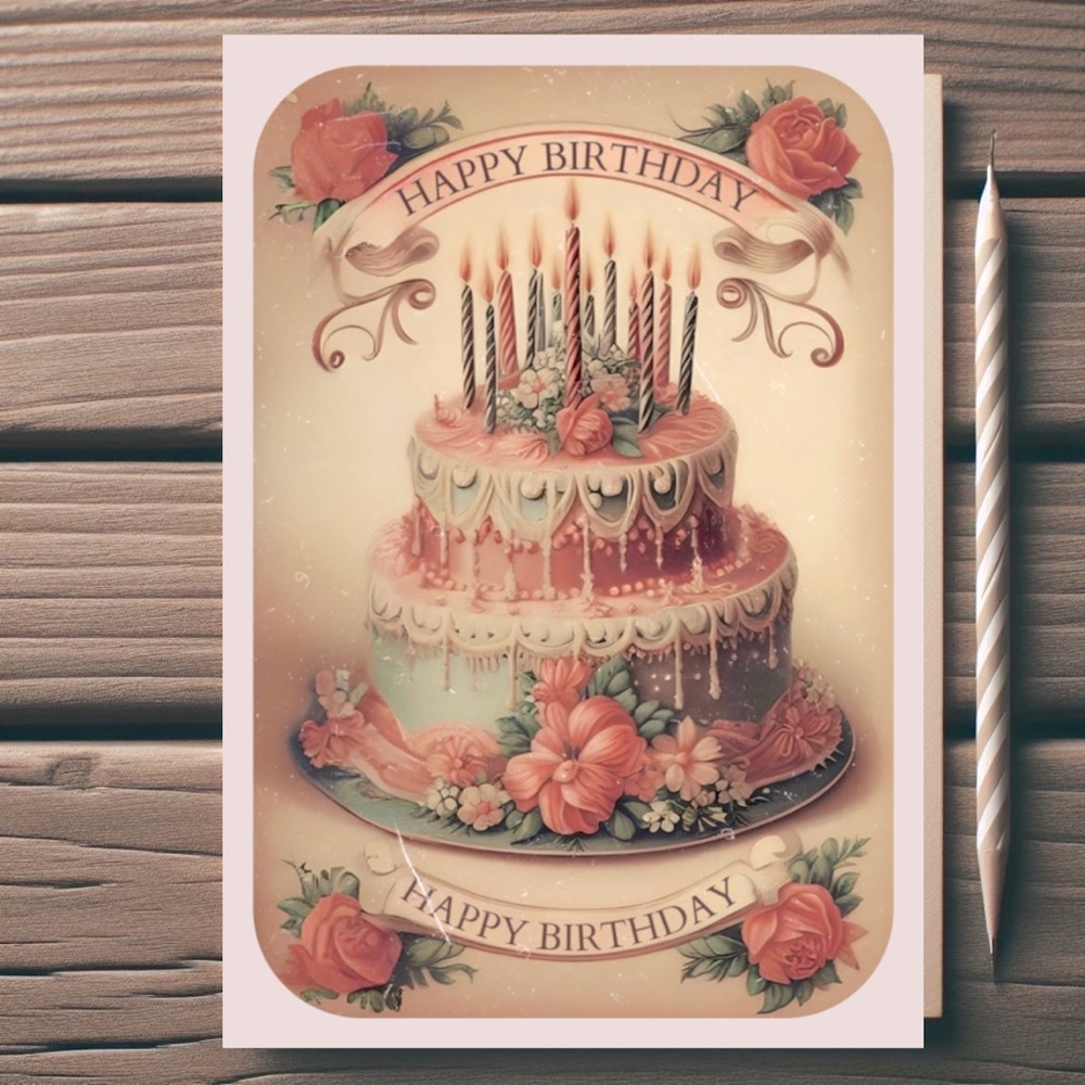 Vintage Handmade Birthday Card